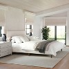 Martha Stewart King Britta Upholstered Platform Bed Beige/Walnut - 2 of 4