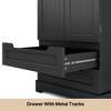 LunaLulinlk 47" H Kitchen Pantry Cabinet with 2 Doors and 2 Drawers, Solid and Sturdy, Storage Cabinet for Entryway, Kitchen - Black - 4 of 4