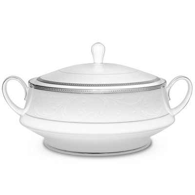 Noritake Regina Platinum Covered Vegetable Serving Bowl