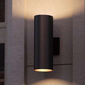 Urban Ambiance Luxury Contemporary Outdoor Wall Light,  18"H x 6"W,  Midnight Black Finish, UHP1066 - 1 of 4