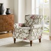 Araceli Traditional Wooden Upholstered Floral Armchair with Wingback and Nailhead Trim| ART OF LIVING DESIGNS - 3 of 4