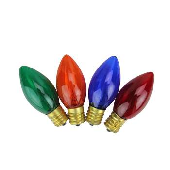 Northlight Set of 4 Incandescent C7 Transparent Multi Twinkle Replacement Bulbs