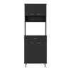 LunaLulinlk Kitchen Pantry with Countertop, Closed & Open Storage -Black - 4 of 4