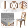 Set of 2 Upholstered Dining Chairs with Solid Wood Legs,Mid-Century Modern Style Linen Fabric Side Chairs-The Pop Home - 2 of 4