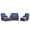 Gymojoy 6 Piece Outdoor Wicker Loveseat Sofa with Patio Swivel Glider Chairs with Coffee Table and Ottoman Sets - 2 of 4