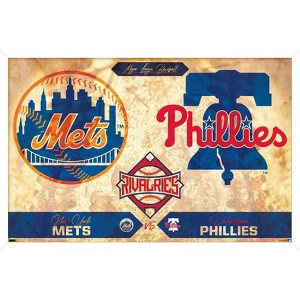 Trends International MLB Rivalries - New York Mets vs Philadelphia Phillies Framed Wall Poster Prints - 1 of 4