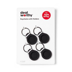 Apple AirTag Holder and Keyring - dealworthy™ 4pk Black - 1 of 3