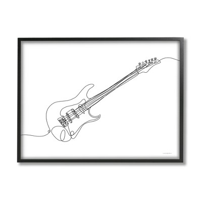 Stupell Industries Guitar Line Doodle Musical Instrument Framed Giclee