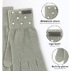 Nicole Miller Women Rhinestone Winter Beanie Hats & Soft Warm Gloves Set - 4 of 4