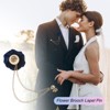 Unique Bargains Silk Alloy Handmade Rose Flower Brooch Pin with Gold Badge Tassel Chain for Men Suit 1 Pc - 4 of 4