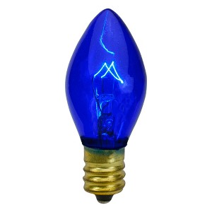 Northlight Set of 4 Blue C7 Transparent Christmas Replacement Bulbs - 2" - 1 of 3
