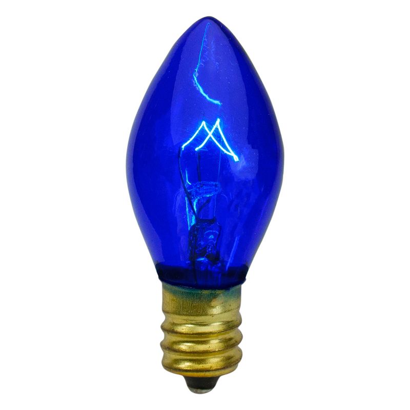 Northlight Set of 4 Blue C7 Transparent Christmas Replacement Bulbs - 2", 1 of 4