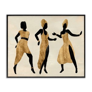 Stupell Industries Powerful Women Dancing Person Glam Fashion Black Beige Framed Giclee Art, Black, 14" x 11" - 1 of 4