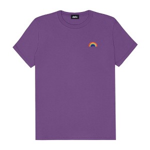 Dalix Rainbow Embroidered Lightweight Relaxed Jersey Tee Summer Cute Positive Womens - 1 of 4