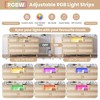 Natural Rattan Dresser for Bedroom with LED Light and Charging Station, 6 Drawer Double Dressers - 3 of 4