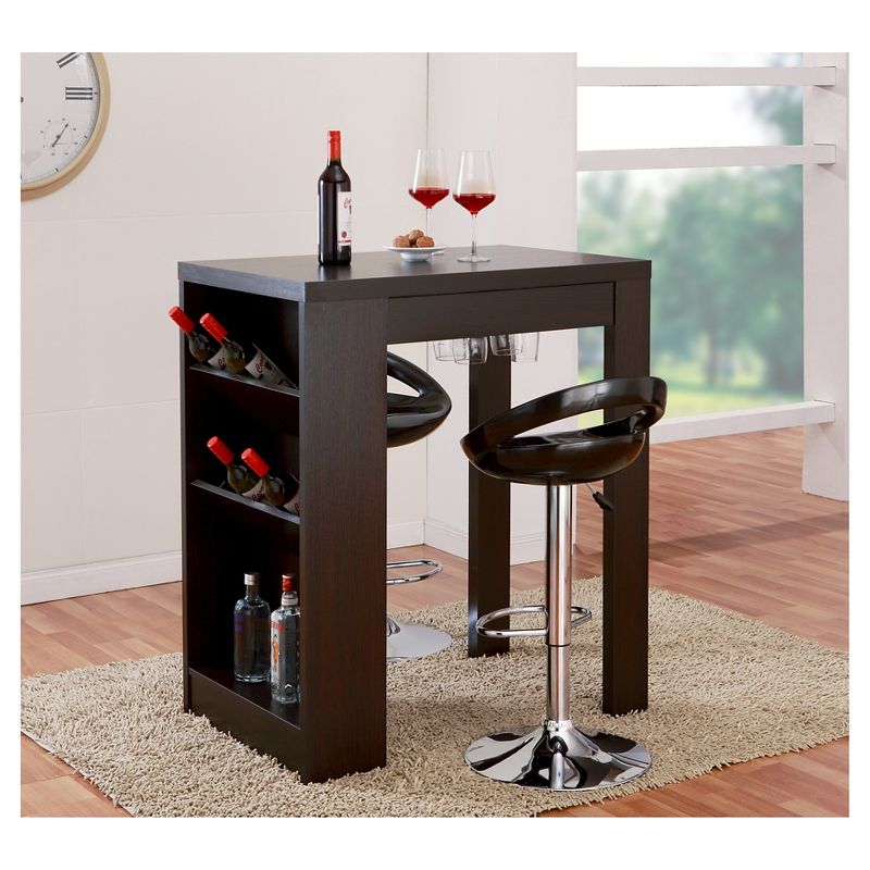 Annemarie Modern Bar Table with Side Wine Storage Cappuccino - HOMES: Inside + Out, 3 of 6
