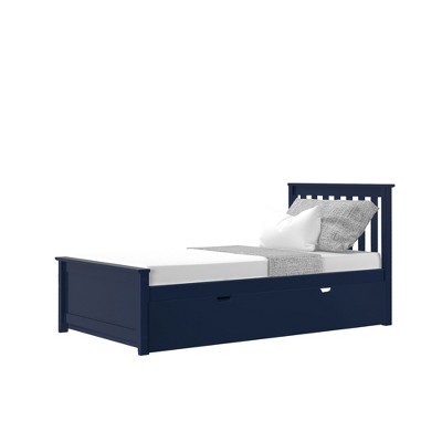 Max & Lily Blue Twin-Size Wood Bed with Trundle