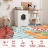 Modern Colorful Leaf Printed Runner Rug, Low Pile Stain-Resistant Carpet with Non-Slip Backing, Floor Cover for Kitchen, Hallway, Entryway - 4 of 4