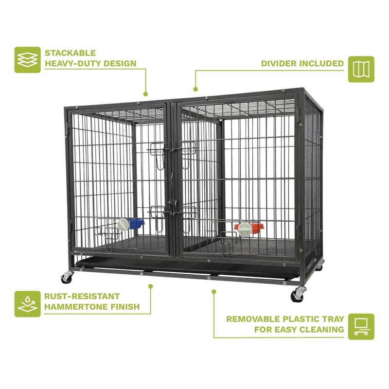 Go Pet Club 37" or 44" Long Heavy Duty Stackable Dog Crate NY-37, 4 of 5