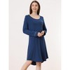 Allegra K Women's Soft Long Sleeve Mini Lounge Dress Nightgown - 2 of 4