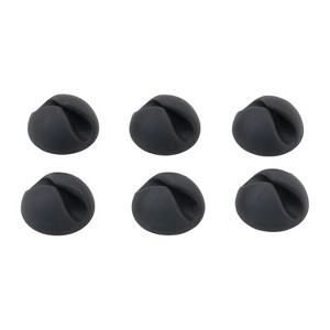 Bluelounge® CableDrop® Multipurpose Cable Clips, 6 Pack in Black - 1 of 4