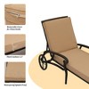 CLIHOME 3-Piece Outdoor Chaise Lounge Bar Table Set with Cast Aluminum Side Table - 4 of 4