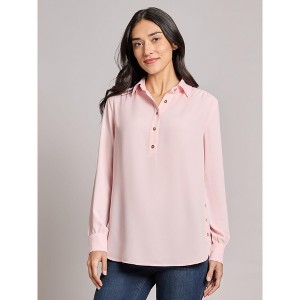 Jones New York Long Sleeve Collared Popover Blouse - 1 of 3