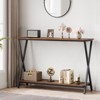Narrow Entryway Table, Console Table with Storage Shelves, Thin Behind Couch Table, Skinny Sofa Table, Gray Entry Tabley - 4 of 4