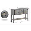 48-Inch Farmhouse Style Console Table with Storage, Entryway Table Featuring 2 Drawers and Cabinets, Wood Sofa Table with Shelves, Grey - 2 of 4