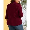 YESFASHION Womens Plus Size Casual Blazer Office 3/4 Sleeve Open Front Cardigans Jacket Work Suit with Pockets - 2 of 4