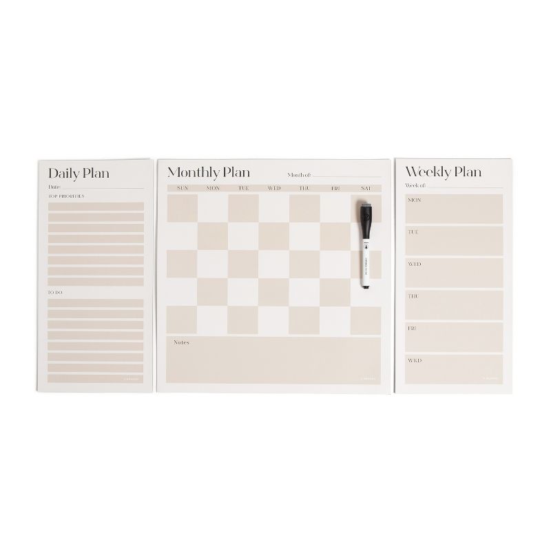 U Brands Vinyl Magnetic Planner Value Pack Checkerboard, 1 of 11