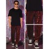 INSPIRE CHIC Men's Elastic Waist Nightwear Club Shiny Sequins Joggers - 4 of 4