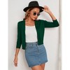 Women's 3/4 Sleeve Open Front Cropped Cardigan Sweater Lightweight Knit Short Bolero Shrugs - 4 of 4
