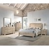 Gulches Natural Wood Color Nightstand 24 Inches High 2 Drawers Wooden Leg Design - 2 of 4