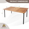 Tangkula Rectangular Acacia Wood Dining Table w/ 1.9" Umbrella Hole Patio Natural & Black - 3 of 3