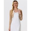 INSPIRE CHIC Women's Long Sleeve Cocktail Party Open Front Cropped Velvet Bolero Shrugs - 3 of 4