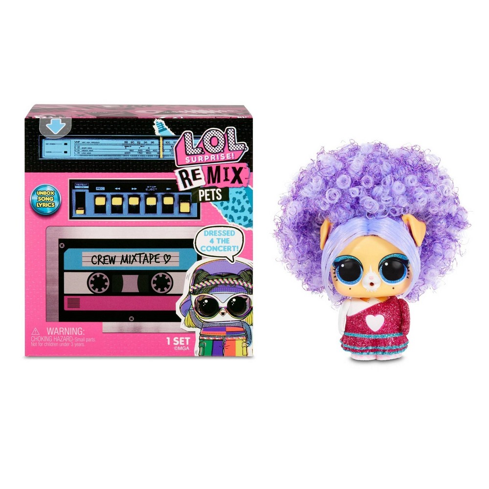 LOL Surprise Remix Pets - 9 Surprises with Real Hair & Surprise Song Lyrics - 1 RANDOM Figure  Great Gift for Kids Ages 4 5 6+