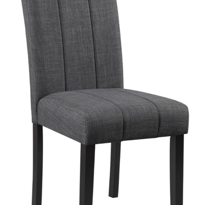 Kusa 45" Round Black Engineering Stone Dining Set with Gray Upholstered Chairs