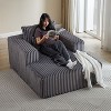 NicBex Modern Indoor Corduroy Sponge Single Sofa with Back Cushion & Pillow, Fluffy Sleeper Chair for Living Room & Bedroom - 2 of 4
