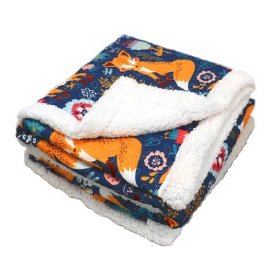Pixie Fox Reversible Sherpa Kids Throw Blanket