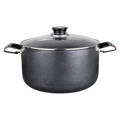 Alpine Cuisine Aluminum Non-Stick Dutch Oven Pot with Glass Lid and Carrying Handles, 13 Quart, Gray