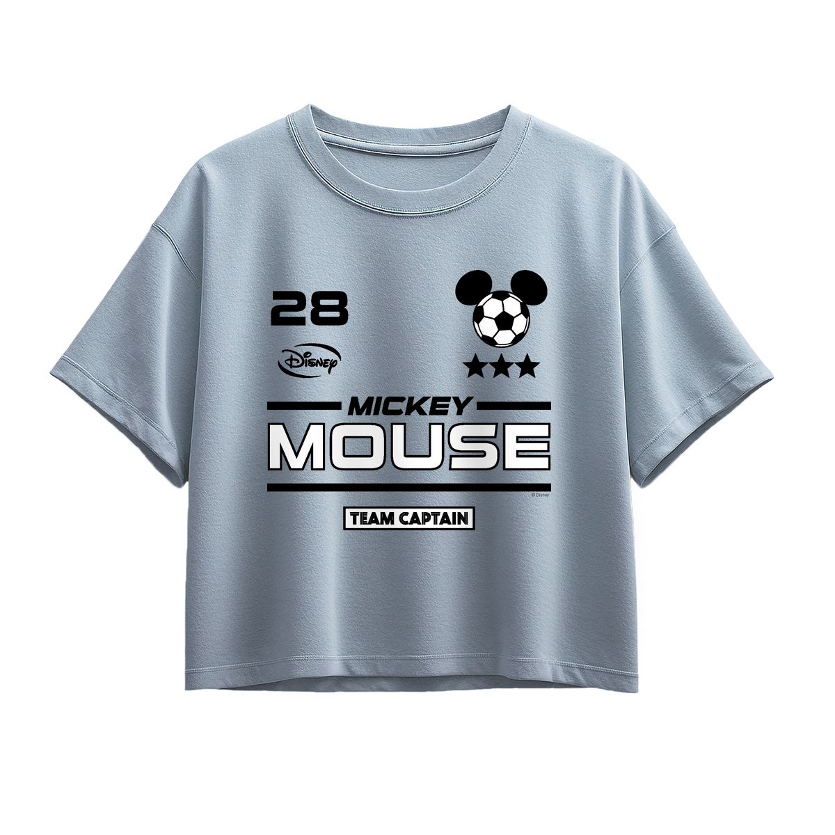 Girls' - Disney - Mickey Soccer Jersey Short Sleeve Boxy Graphic T-Shirt