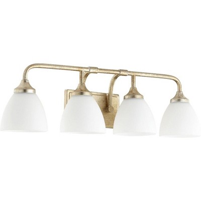 Quorum Lighting Enclave Glass 4-Light Aged Silver Leaf Wall Sconce