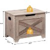 Storage Trunk, Barn Style Storage Chest with 2 Safety Hinges, Liftable top, Shoe Bench Retro Wooden, for Entryway, Bedroom, Living Room - 2 of 4