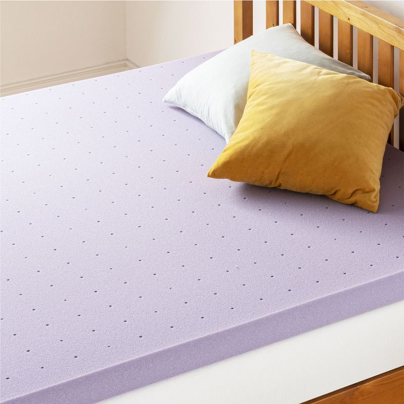 Mellow Ventilated Memory Foam Lavender Infusion 3" Mattress Topper, 5 of 10