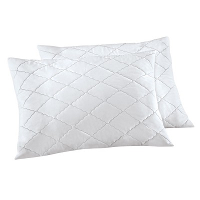 Collections Etc Quilted Pillow Covers with Zippered Closure - Set of 2