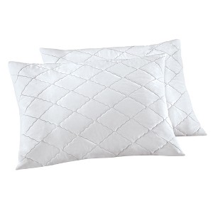 Collections Etc Quilted Pillow Covers with Zippered Closure - Set of 2 - 1 of 3