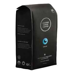 Kicking Horse Coffee Decaf Swiss Water Process Dark Roast Whole Bean 2.2 Pound - Certified Organic Fairtrade Kosher Coffee - 1 of 2