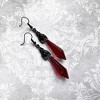 Punk Crystal Bat Earrings for Women - Red and Black Gem Dangle Earrings, Gothic Halloween Jewelry - 3 of 4