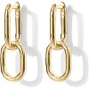 14K Gold Plated Convertible Huggie Hoops - Paperclip Link & Rope Drop Earrings with Cubic Zirconia, Two-Toned Statement Earscape Jewelry for Women - 3 of 4